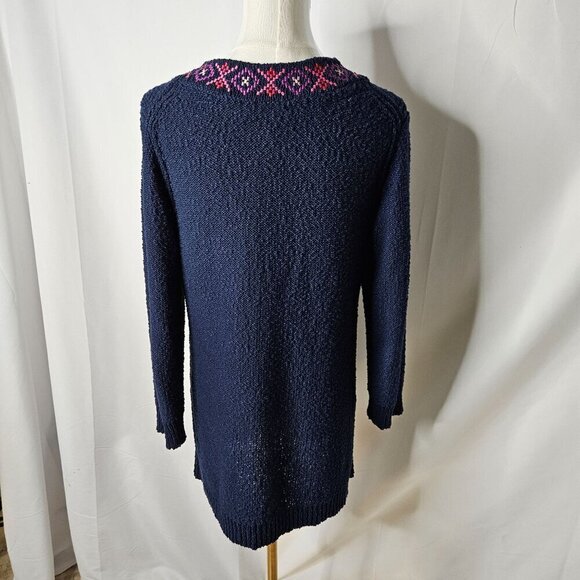 Tommy Bahama Medium Eden Bay Tassel Tunic Top Blue Pink Tassels & Embroidery - Picture 2 of 8